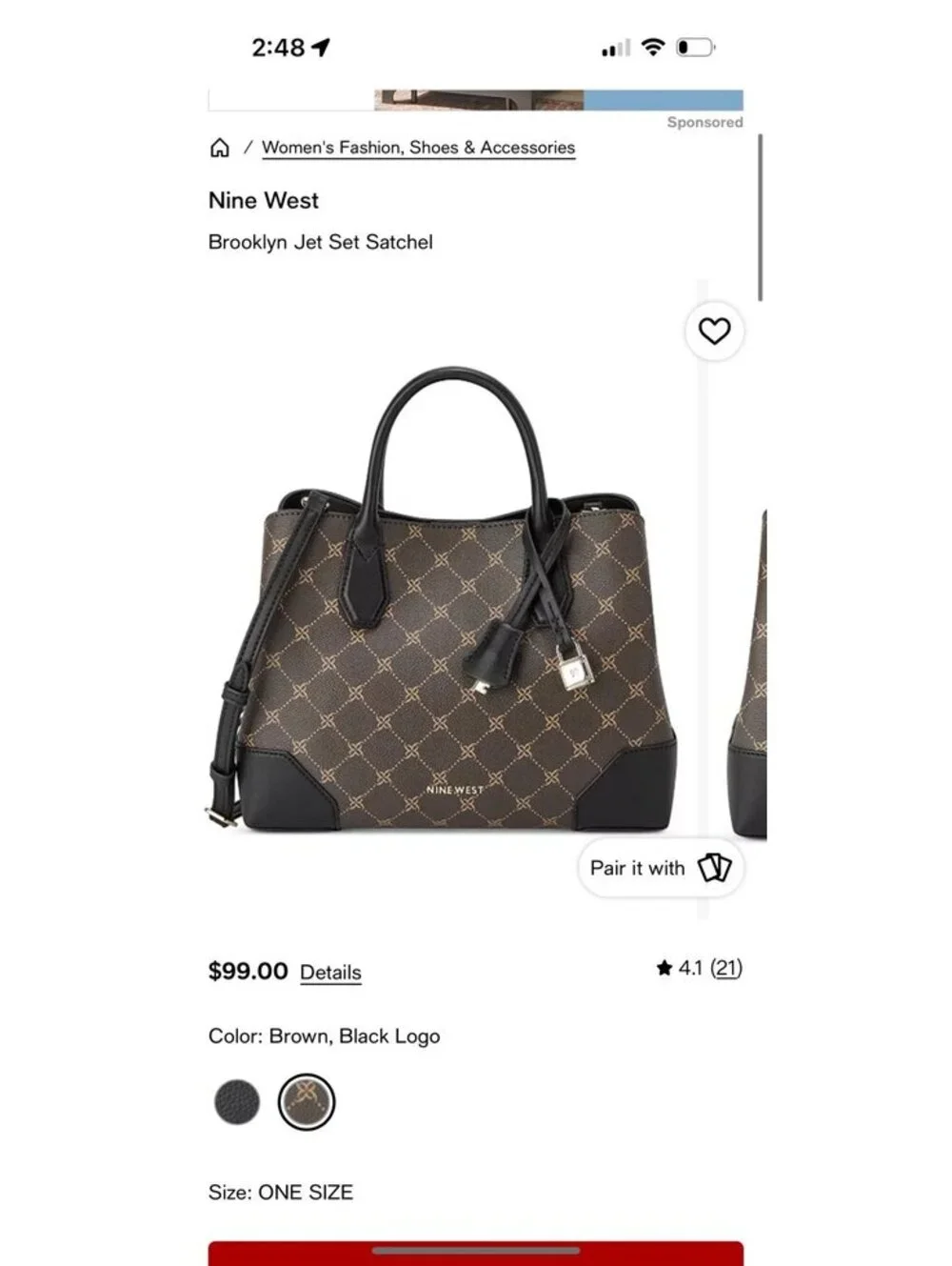 Nine West zipper $99